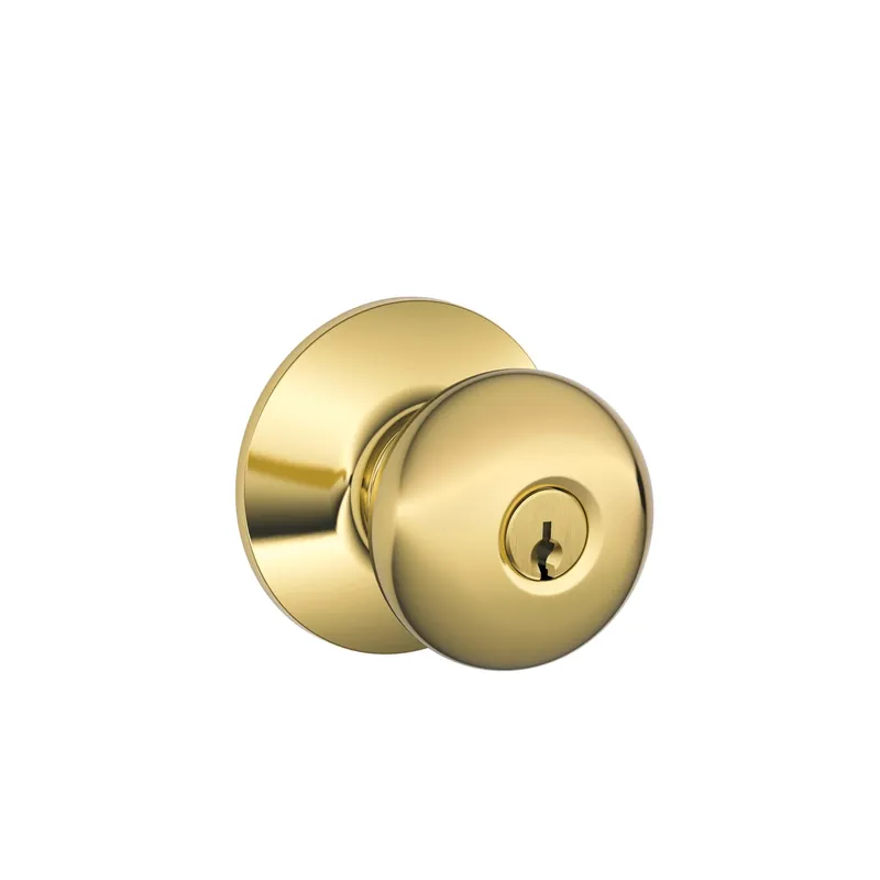 Plymouth Bright Brass Entry Knobs Key K4 1-3/4 In. Ansi Grade 2