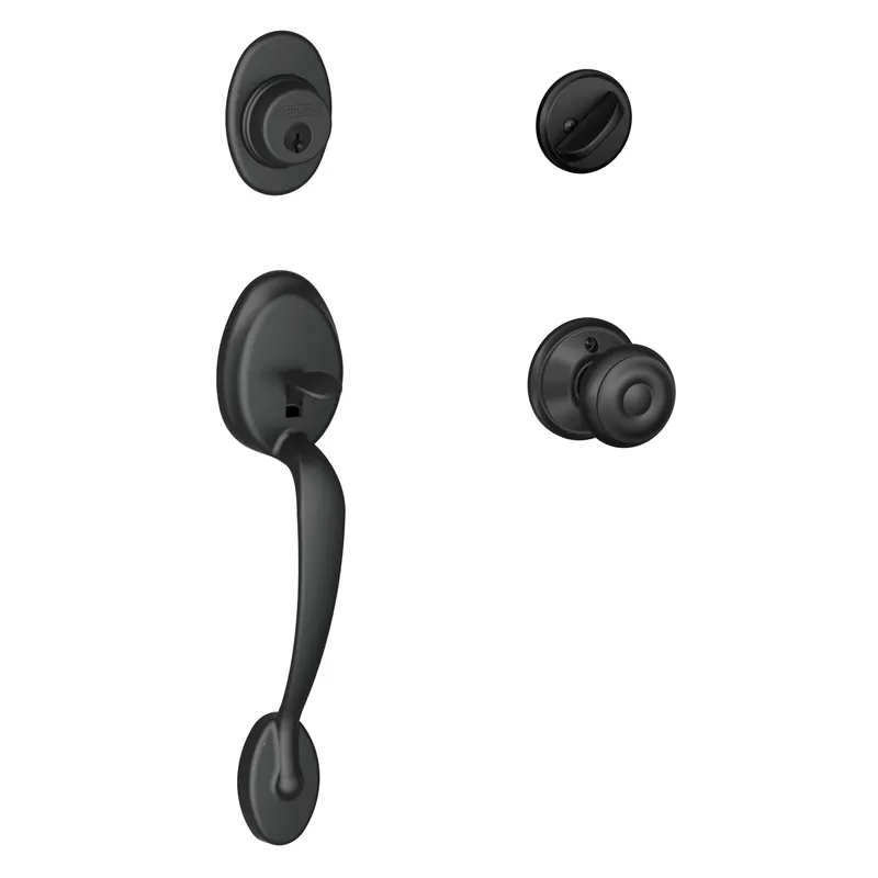 Plymouth/georgian Matte Black Handleset Right Or Left Handed F60plyxgeo622