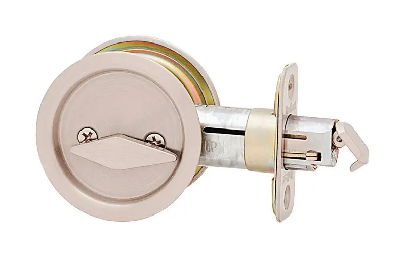 Ultramax Pocket Door Lock, Satin Nickel, 7/8 In. Round