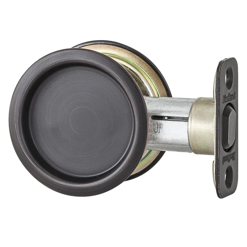 Oil Rubbed Bronze Metal Indoor Round Pocket Door Lock 93340-044