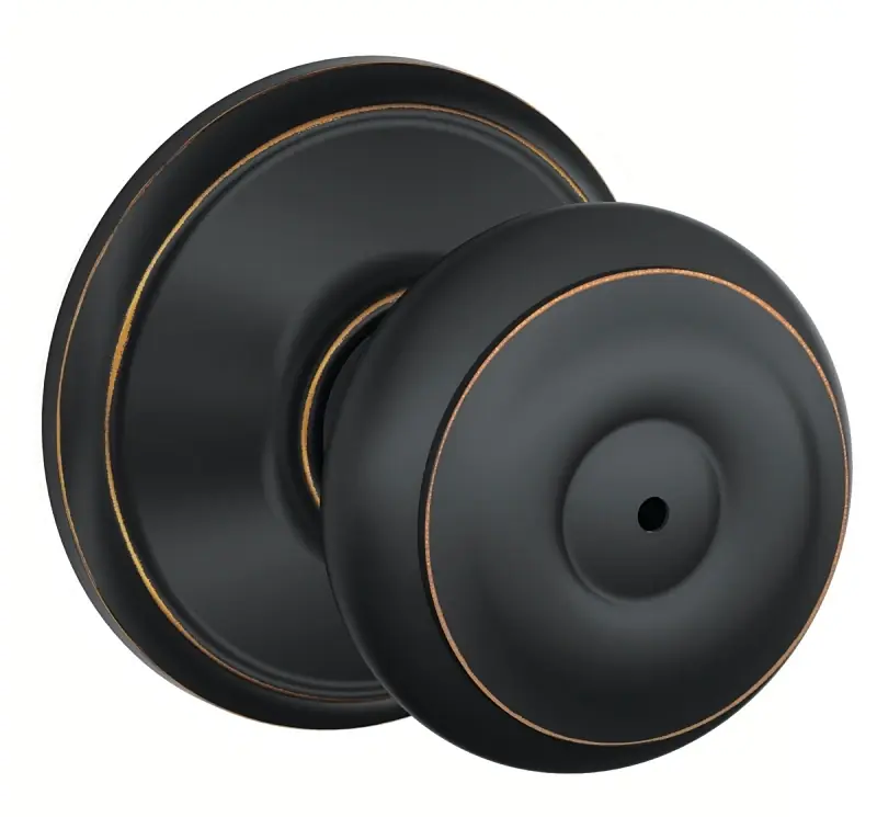 Georgian Aged Bronze Bed & Bath Door Knob F40geo716 Privacy Lockset