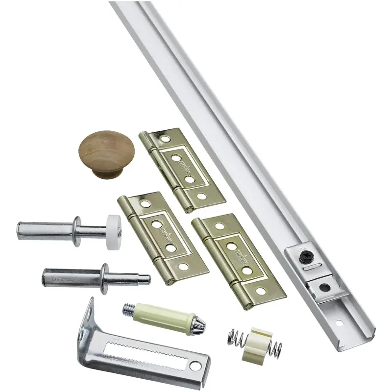 National Hardware 36 In. L White Steel Folding Door Hardware Set 1 Pk