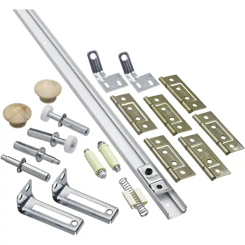 National Hardware 60 In. L White Steel Folding Door Hardware Set 1 Pk
