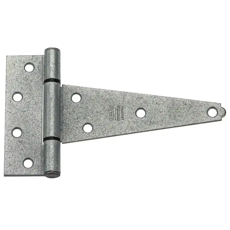 National Hardware 6 In. W X 6 In. L Galvanized Silver Steel Heavy Duty T Hinge 2 Pk