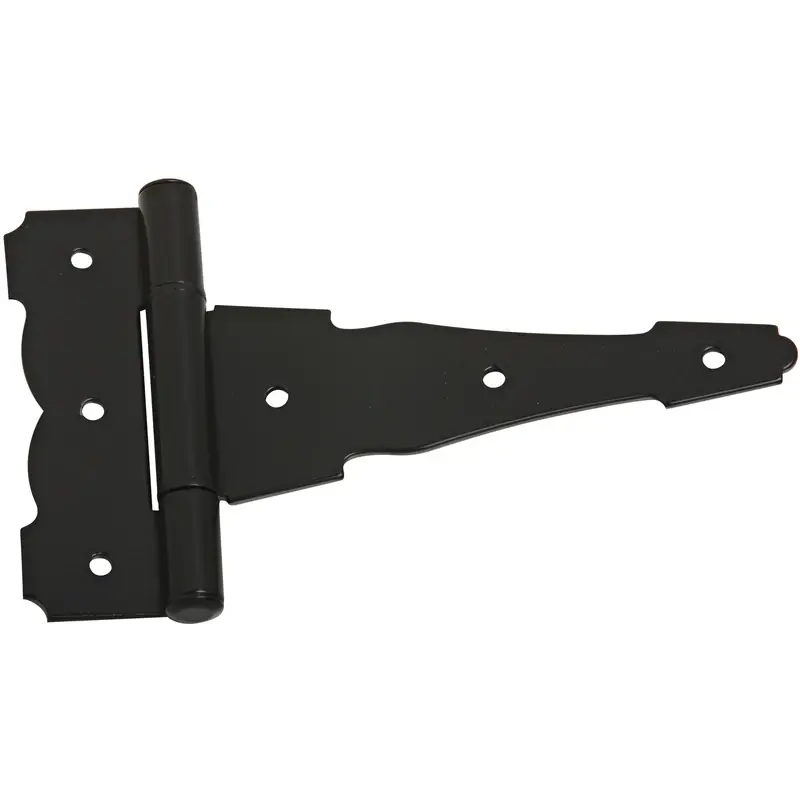 National Hardware 6 In. W X 6 In. L Black Steel Ornamental T Hinge 1 Pk