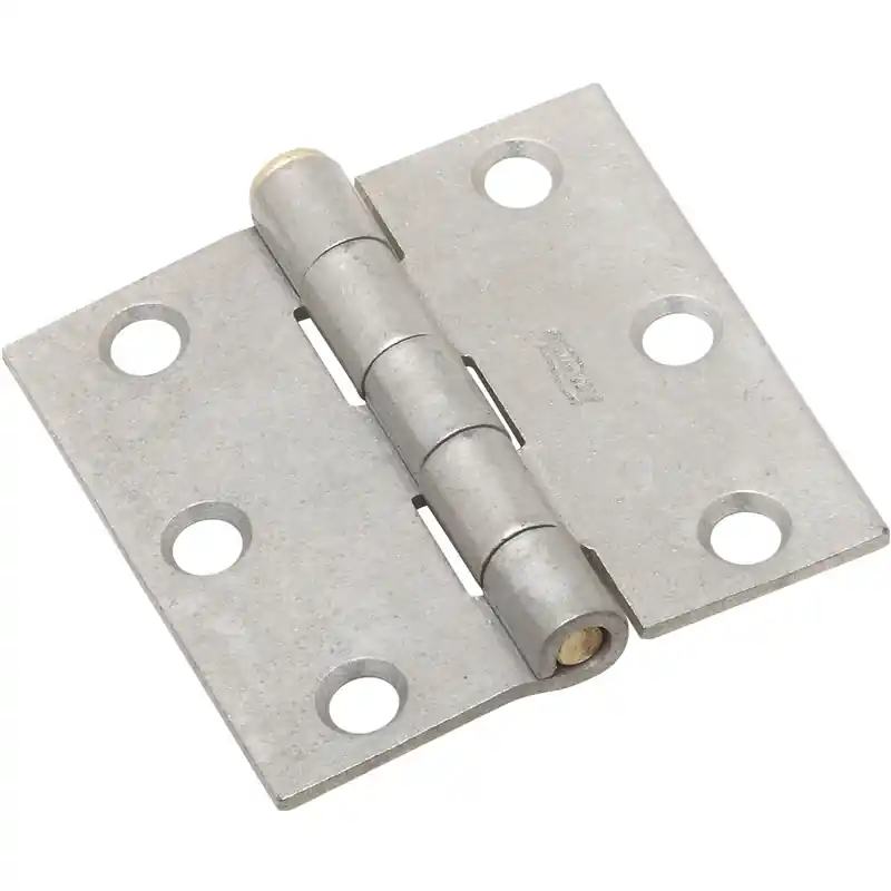 National Hardware 2-1/2 In. W X 2-1/2 In. L Galvanized Silver Steel Broad Hinge 2 Pk