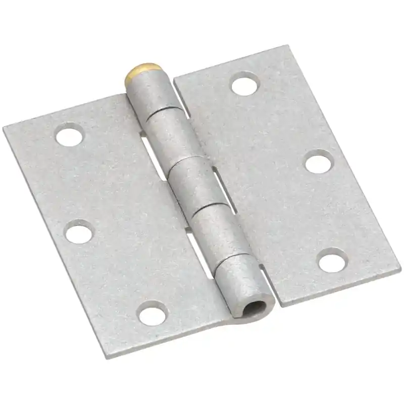 National Hardware 3-1/2 In. W X 3-1/2 In. L Galvanized Silver Steel Broad Hinge 2 Pk