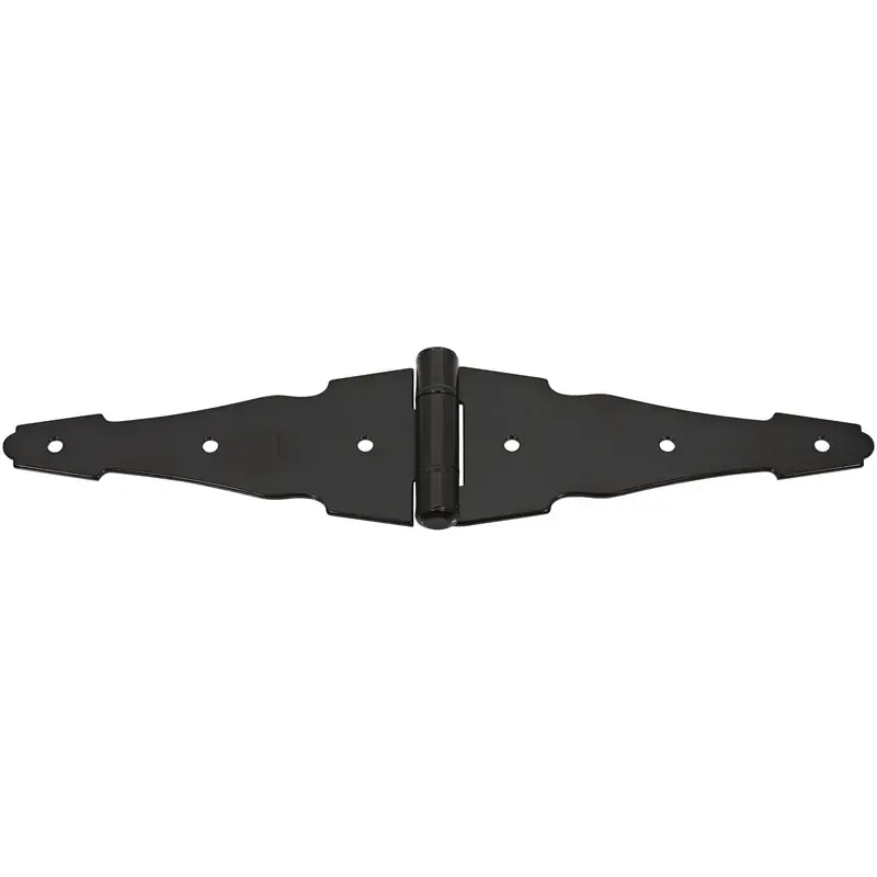 National Hardware 6 In. W X 6 In. L Galvanized Black Steel Ornamental Strap Hinge 2 Pk