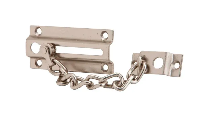 1-7/16 In. H X 3-3/8 In. L Satin Nickel Brass Chain Door Guard