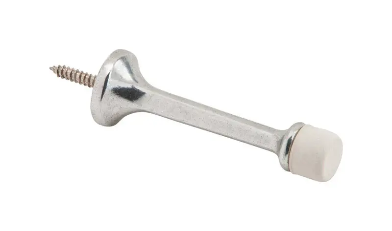 3-3/16 In. W X 7/8 In. L Aluminum Metallic Door Stop - Wall Mount