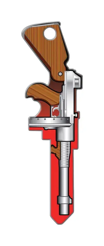Lucky Line Tommy Gun House Key Blank Single For Schlage Multicolored