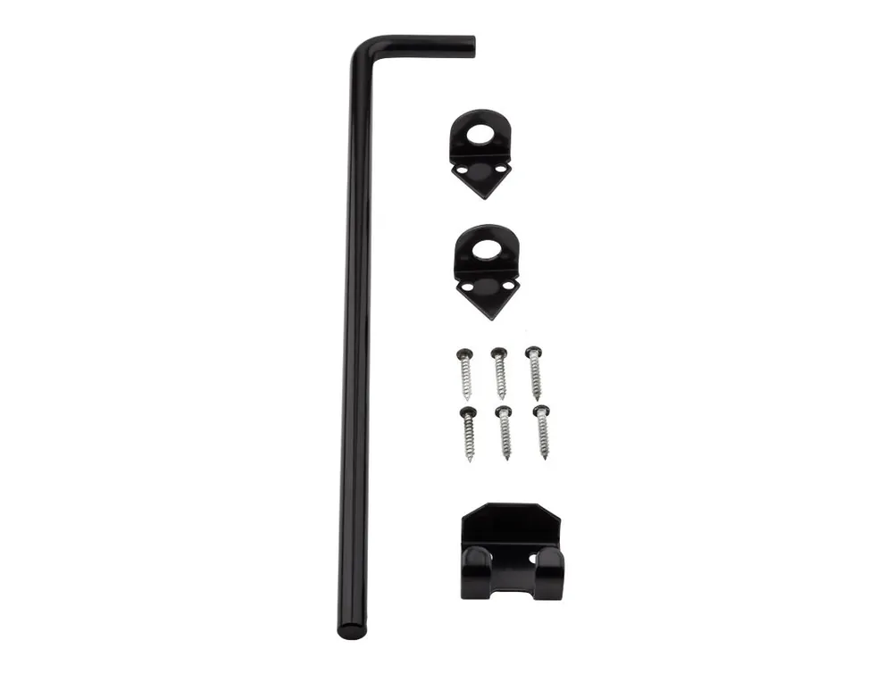 National Hardware 18 In. L Black Steel Cane Bolt 1 Pk