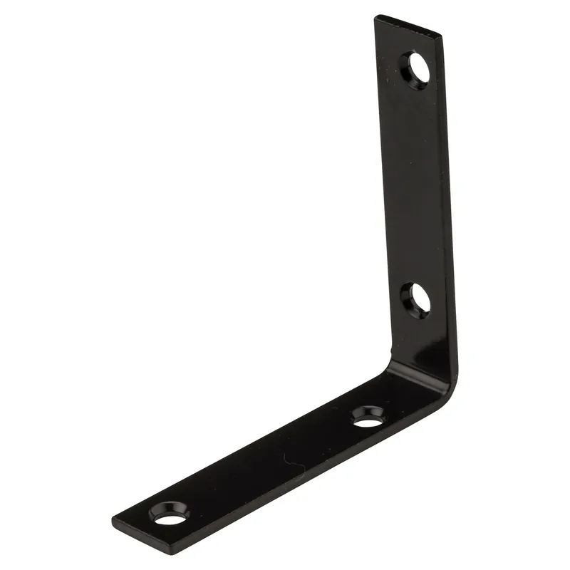Corner Brace, Black, 3-1/2 X 3/4 In.