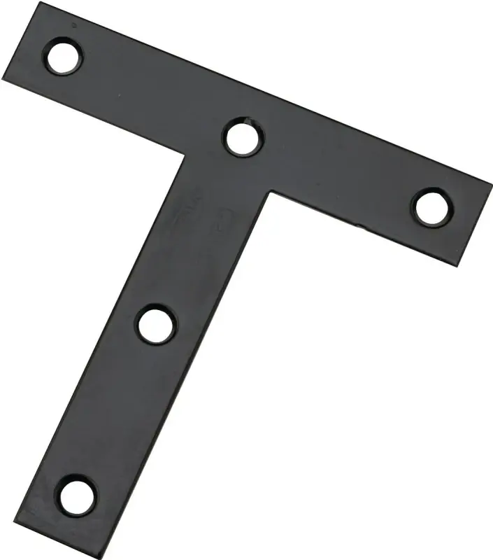 National Hardware 4 In. H X 0.07 In. W X 4 In. L Black Steel T-Plate