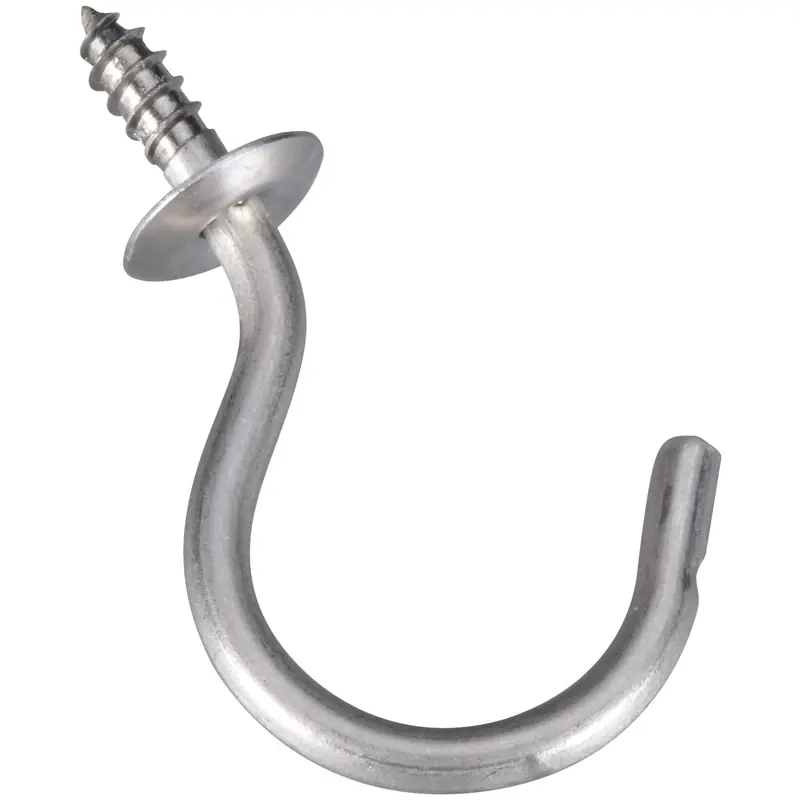 National Hardware 1.5 In. L Silver Stainless Steel Cup Hook 15 Lb. Cap. 2 Pk