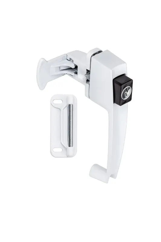 National Hardware Zinc-Plated White Zinc Push Button Keyed Latch 1 Pk