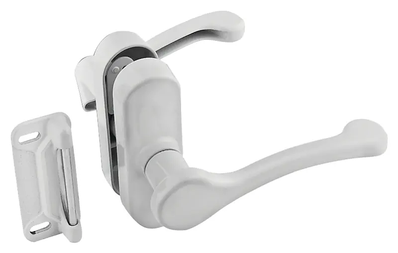 National Hardware Bright White Zinc Lever Latches 1 Pk