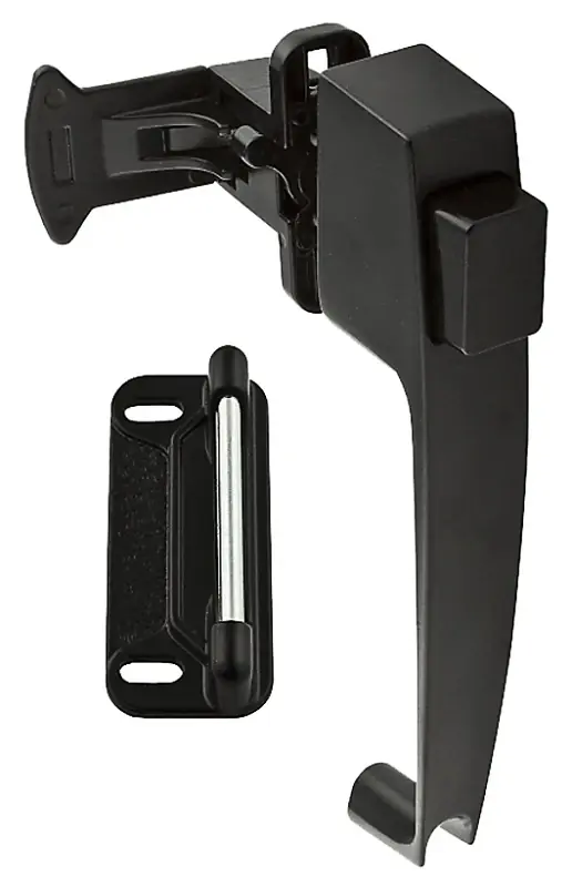 National Hardware Matte Black Zinc Push Button Latch 1 Pk