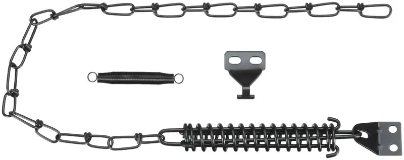 Spring & Chain Door Stop, Black