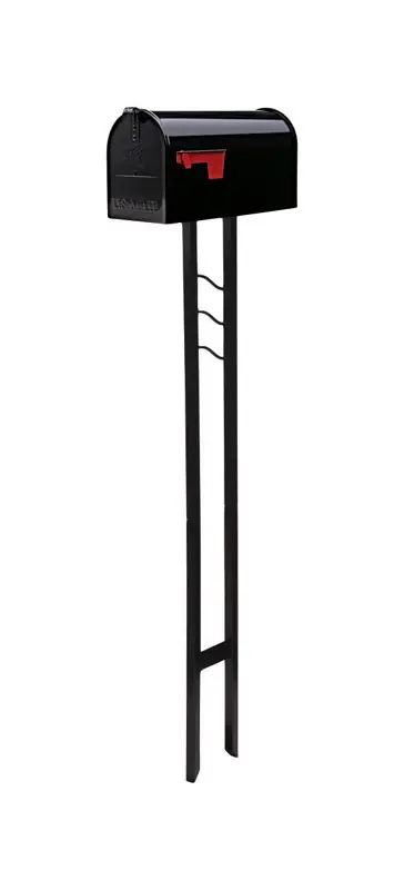 Mailbox-to-go 6.9-in W X 50.9-in H Galvanized Steel Black Mailbox With Post