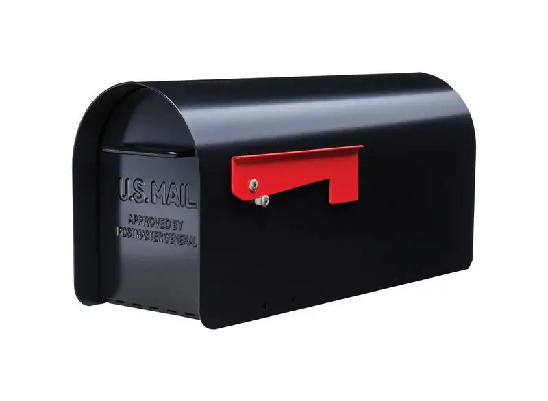 Ironside 7.8-in W X 9.6-in H Heavy-duty Black Post Mount Mailbox