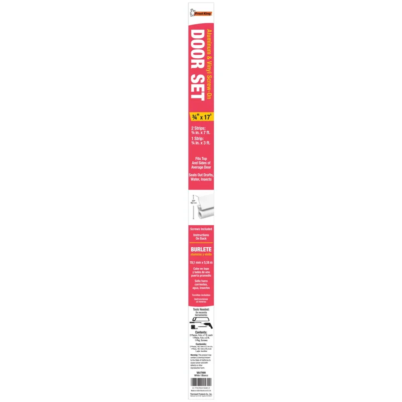 Frost King White Aluminum/Vinyl Weather Seal For Doors 17 Ft. L X 0.75 In.