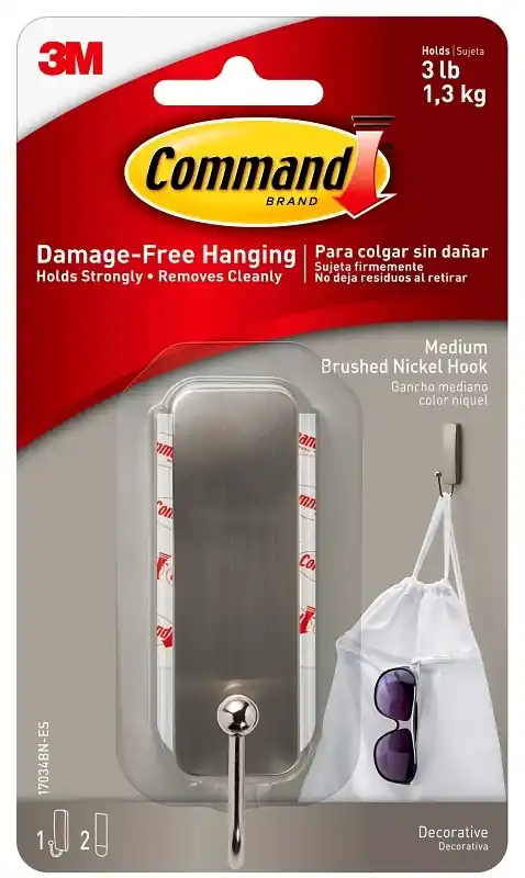 3M Command Medium Metal Hook 3.0 In. L 1 Pk