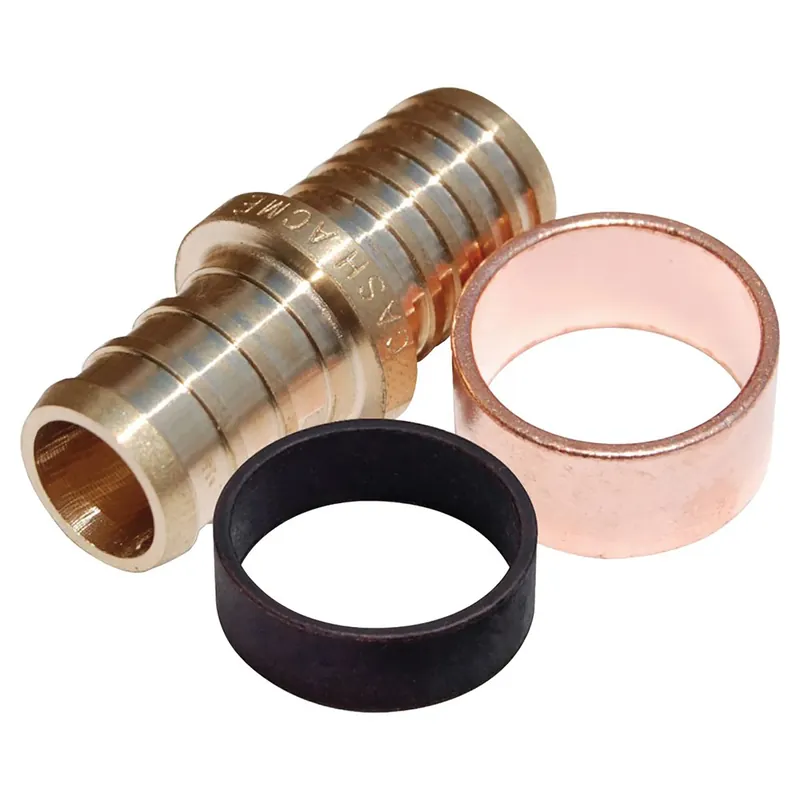 Pex Pipe Coupling, 3/8 Brass Barb X 3/8 In. Brass