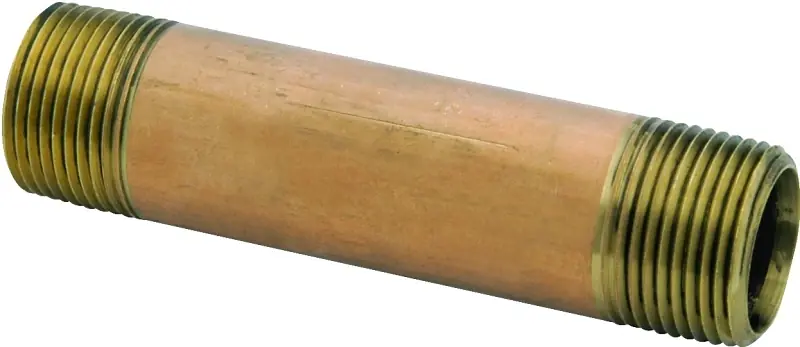 Anderson Metals 3/8 In. MPT In. X 3/8 In. D MPT Red Brass Nipple 2-1/2 In. L