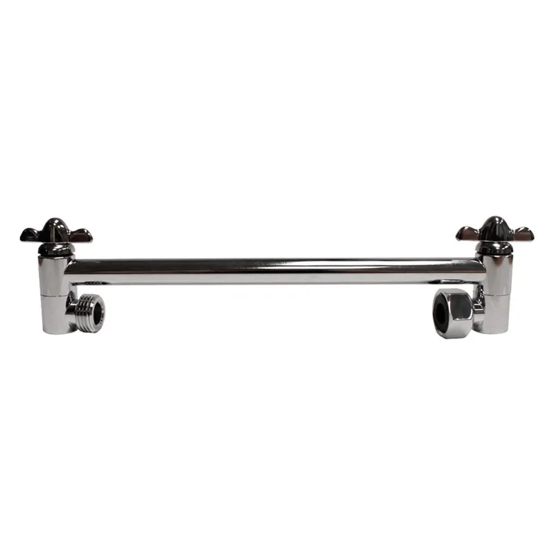 Chrome Brass 11 In. Adjustable Shower Arm With Dual Pivot Points