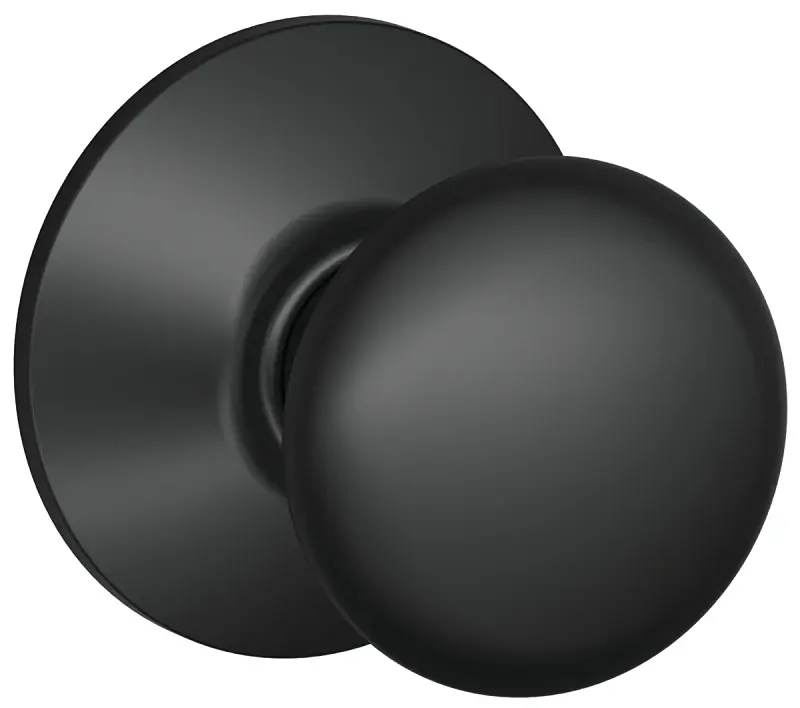 Plymouth Matte Black Passage Door Knob Right Or Left Handed F10ply622