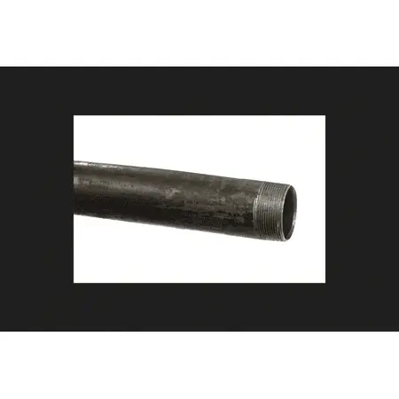 Black Threaded Black Iron Pipe 3/4 Inch Diameter X 10 Feet Length