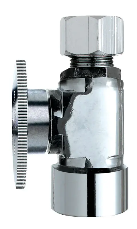Fip Compression Brass Straight Stop Valve, Model 2058pclf, Chrome Plated