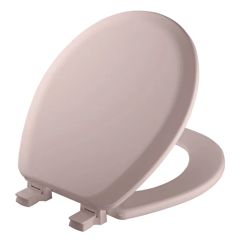 Round Molded Wood Toilet Seat, Easy-Clean & Change® Hinge, STA-TITE®, Pink