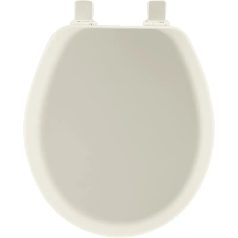 Round Molded Wood Toilet Seat, Easy-Clean & Change® Hinge, STA-TITE®, Biscuit