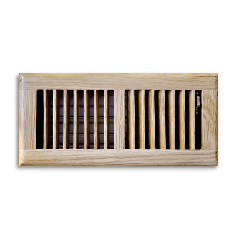 4 In. H X 10 In. W 2-way Oak Brown Steel Floor Diffuser