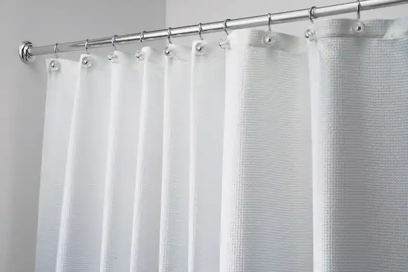 IDesign 54 In. H X 78 In. W White Carlton Shower Curtain Polyester