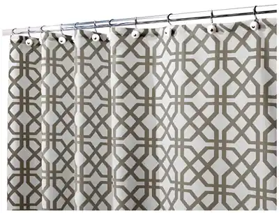 IDesign 72 In. H X 72 In. W Beige Trellis Shower Curtain Polyester