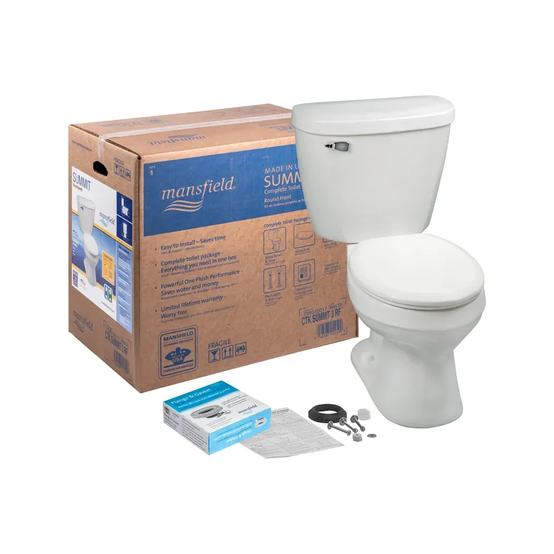 Summit 1.28 Gallon Round Complete Toilet Kit With Chrome Plated Trip Lever