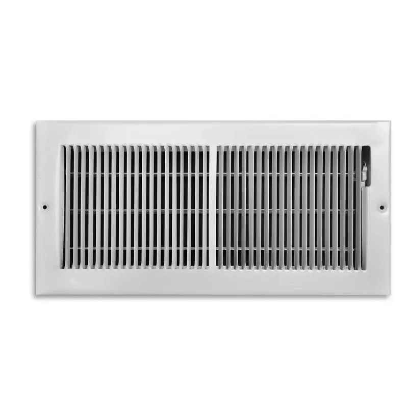 6 In. H X 14 In. W 2-way Powder Coat White Steel Floor Baseboard Register