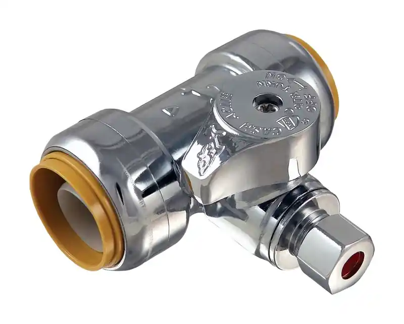 3/4 In. Push-to-connect X 1/4 In. Compression Brass Tee Stop