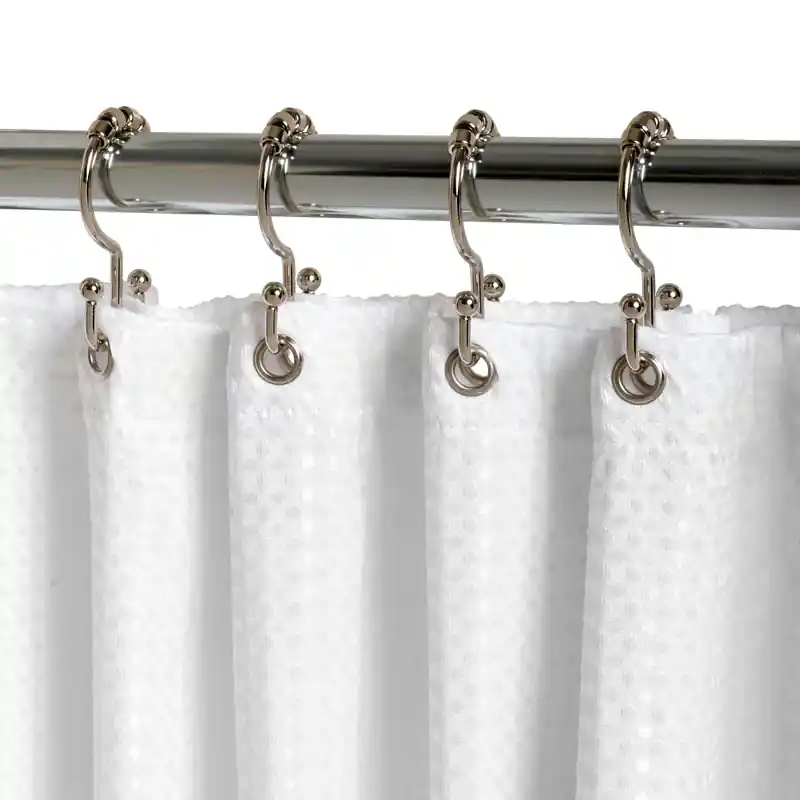 Zenna Home Chrome Silver Metal Shower Curtain Rings 12 Pk