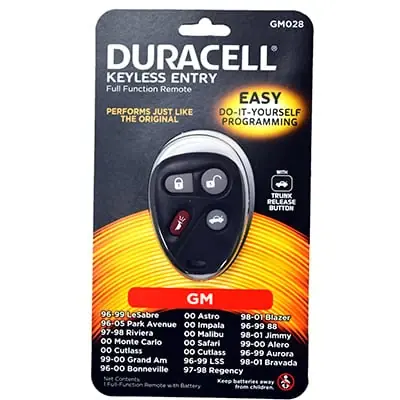 Self Programmable 4-button Keyless Remote For Gm Vehicles Kobut1bt Gm028d