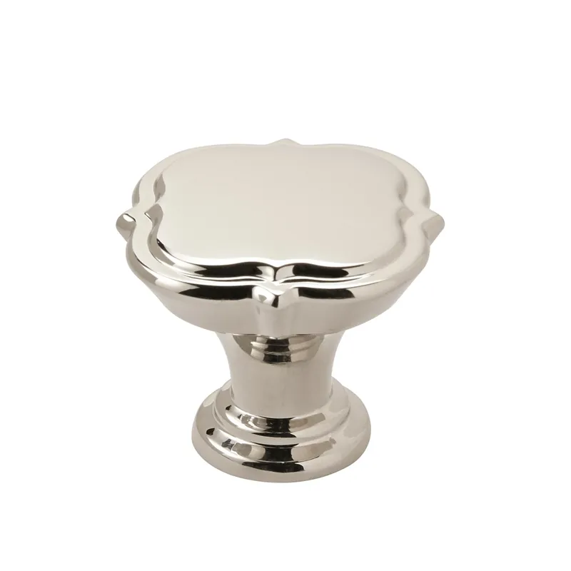 Amerock Grace Revitalize Quatrefoil Cabinet Knob 1-3/8 In. D 1-3/16 In. Polished Nickel 1 Pk