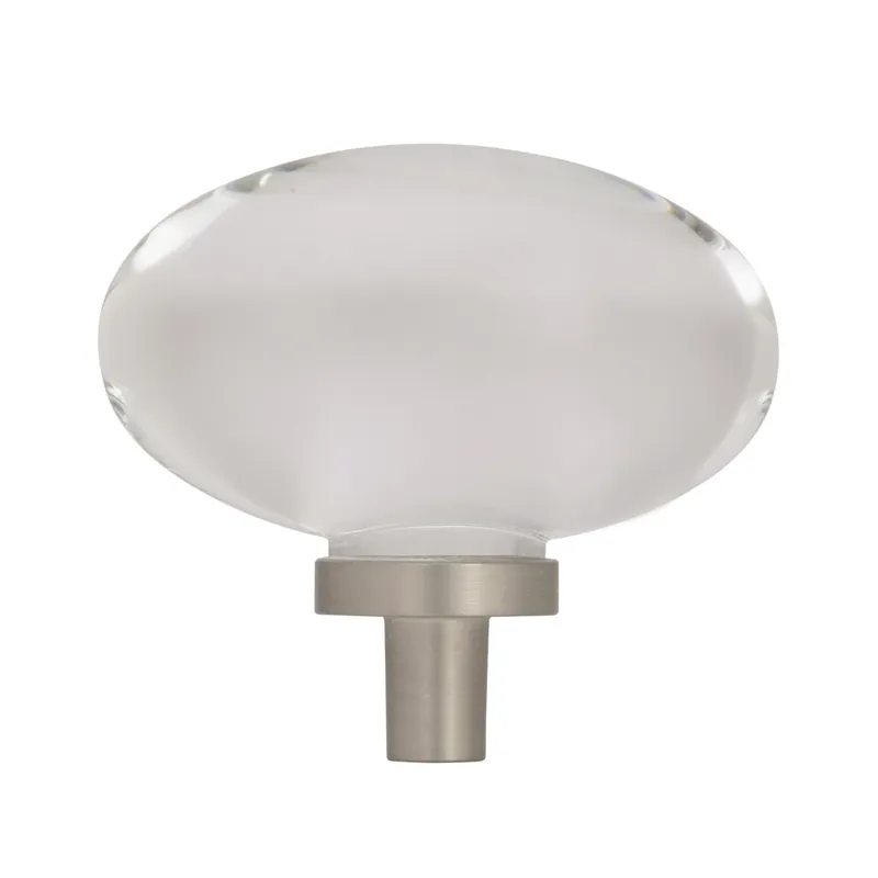 Amerock Glacio Oval Cabinet Knob 1-3/16 In. Satin Nickel 1 Pk