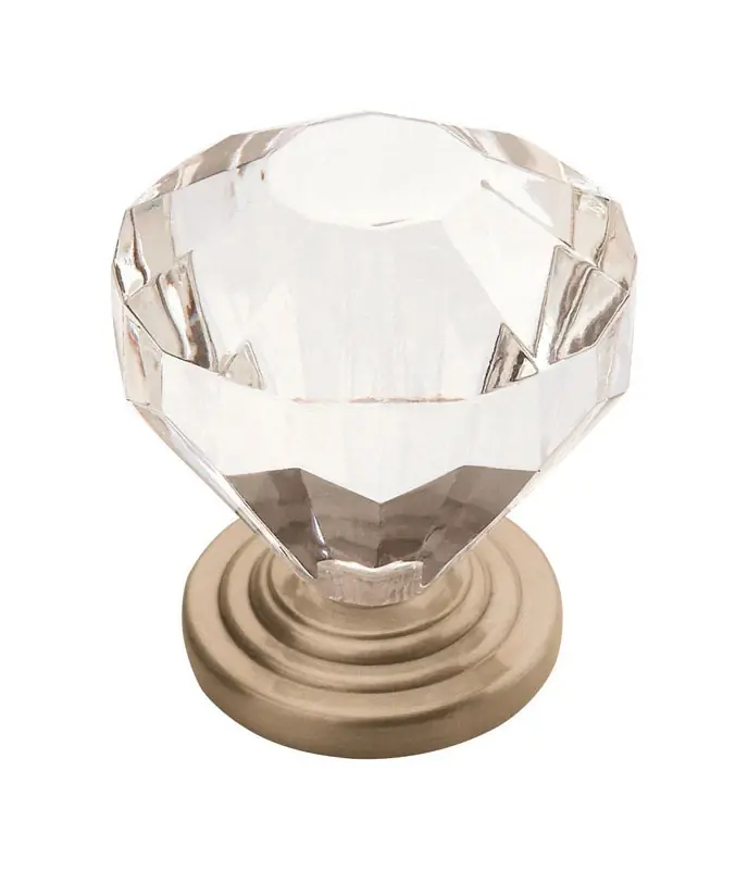 Amerock Traditional Classics Round Cabinet Knob 1-1/4 In. D 1-3/8 In. Satin Nickel 1 Pk