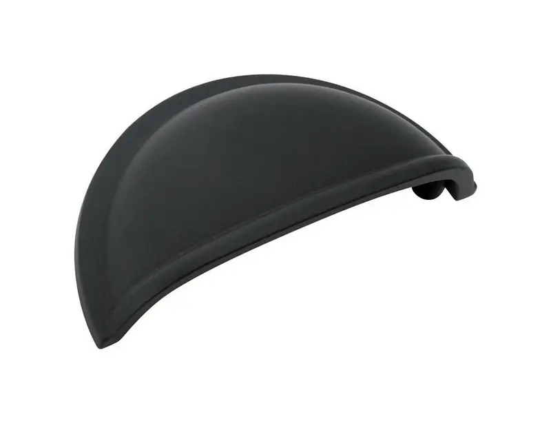 Amerock Cup Pull Collection Traditional Cup Cabinet Cup Pull 3 In. Matte Black Black 1 Pk