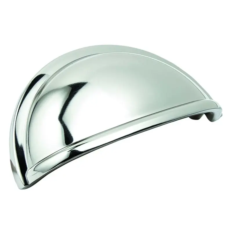 Amerock Cup Pull Collection Traditional Cup Cabinet Cup Pull 3 In. Polished Nickel Silver 1 Pk