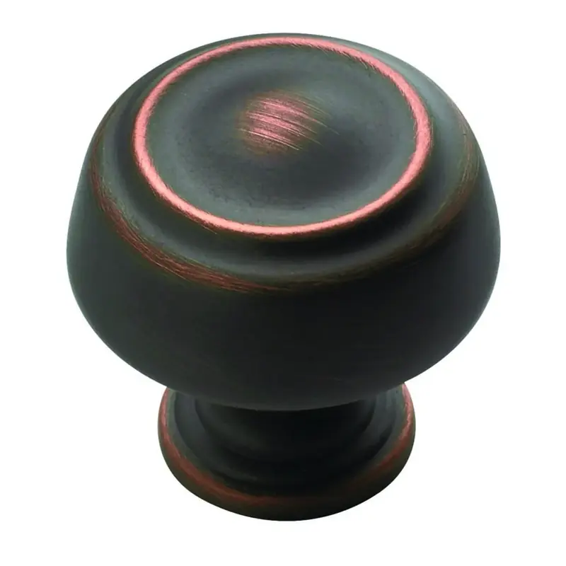 Amerock Kane & Crosley Collection Round Cabinet Knob 1-1/4 In. D 1-1/4 In. Oil Rubbed Bronze 1 Pk