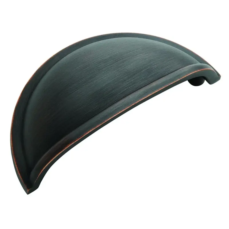 Amerock Cup Pull Collection Traditional Cup Cabinet Cup Pull 3 In. Oil Rubbed Bronze Brown 1 Pk